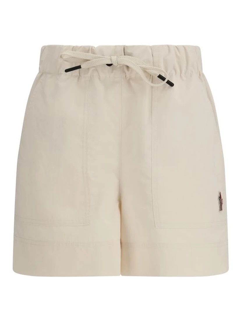 Beige Polyester Bermuda Shorts