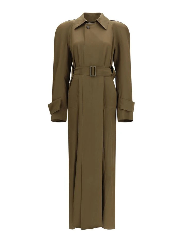 Bicolor Silk Trench Coat