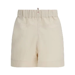 Beige Polyester Bermuda Shorts