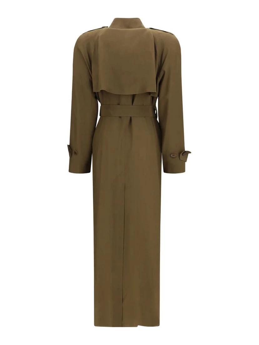 Bicolor Silk Trench Coat