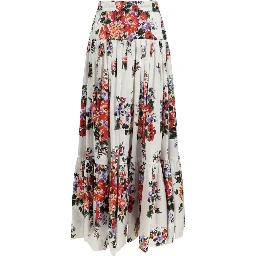 Multicolor Cotton Long Skirt