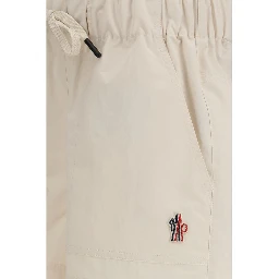 Beige Polyester Bermuda Shorts