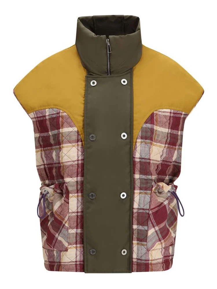Red Polyamide Sleveless Jacket