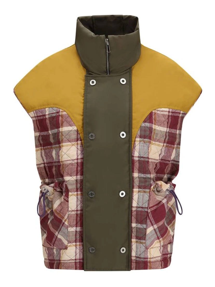 Red Polyamide Sleveless Jacket
