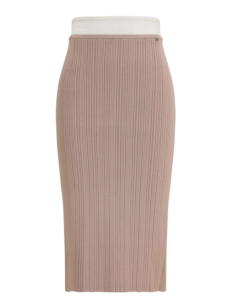 Multicolor Viscose Midi Skirt