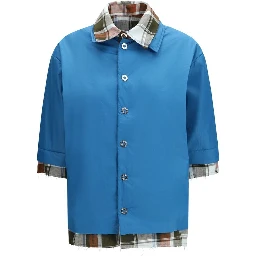 Blue Polyamide Dress Shirt