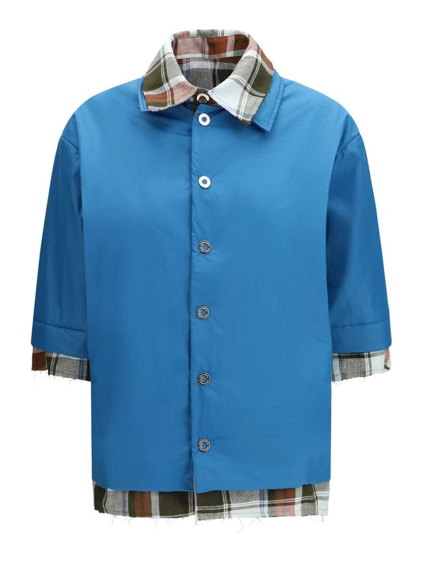 Blue Polyamide Dress Shirt