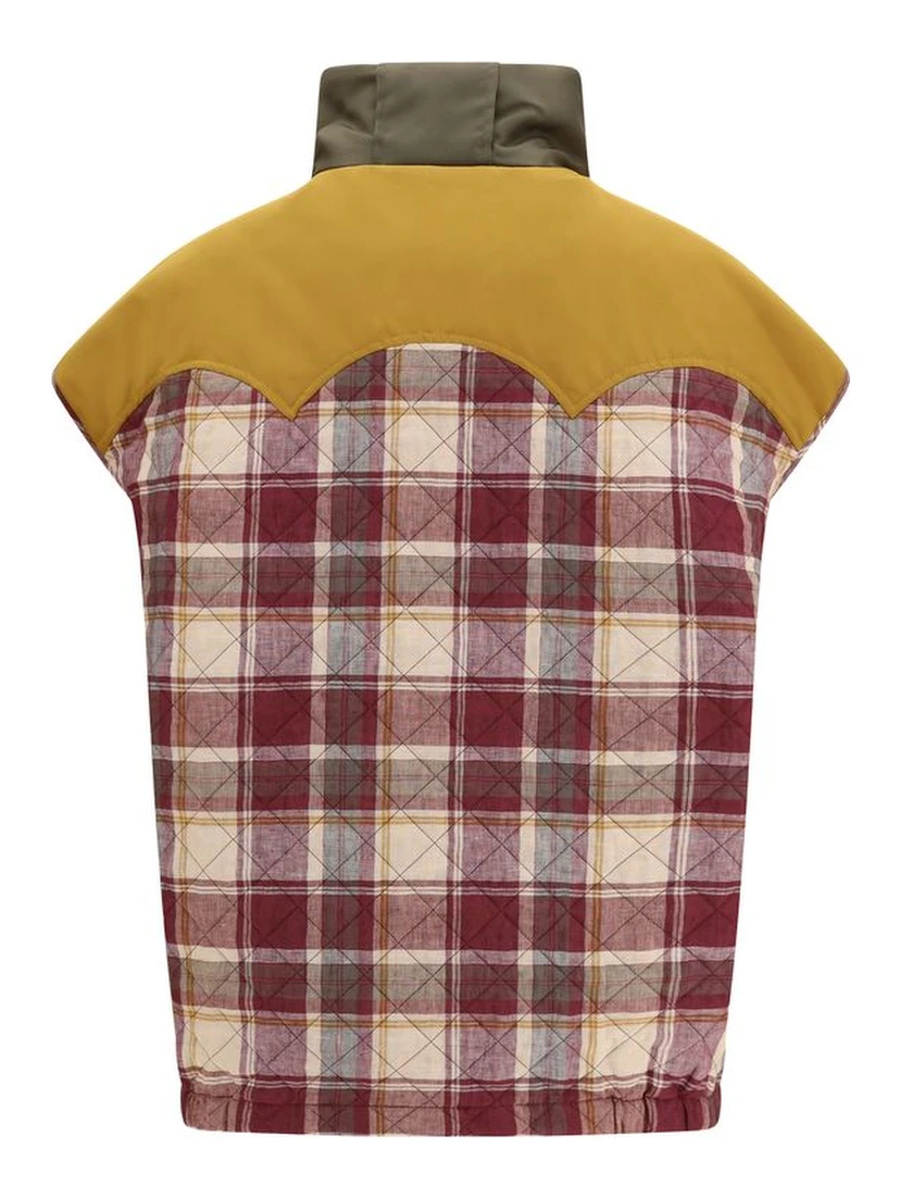 Red Polyamide Sleveless Jacket
