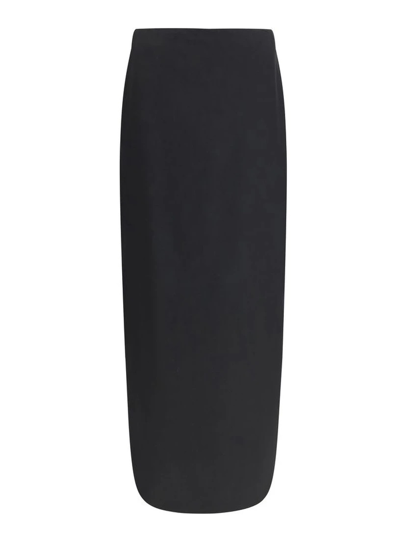 Black Wool Long Skirt