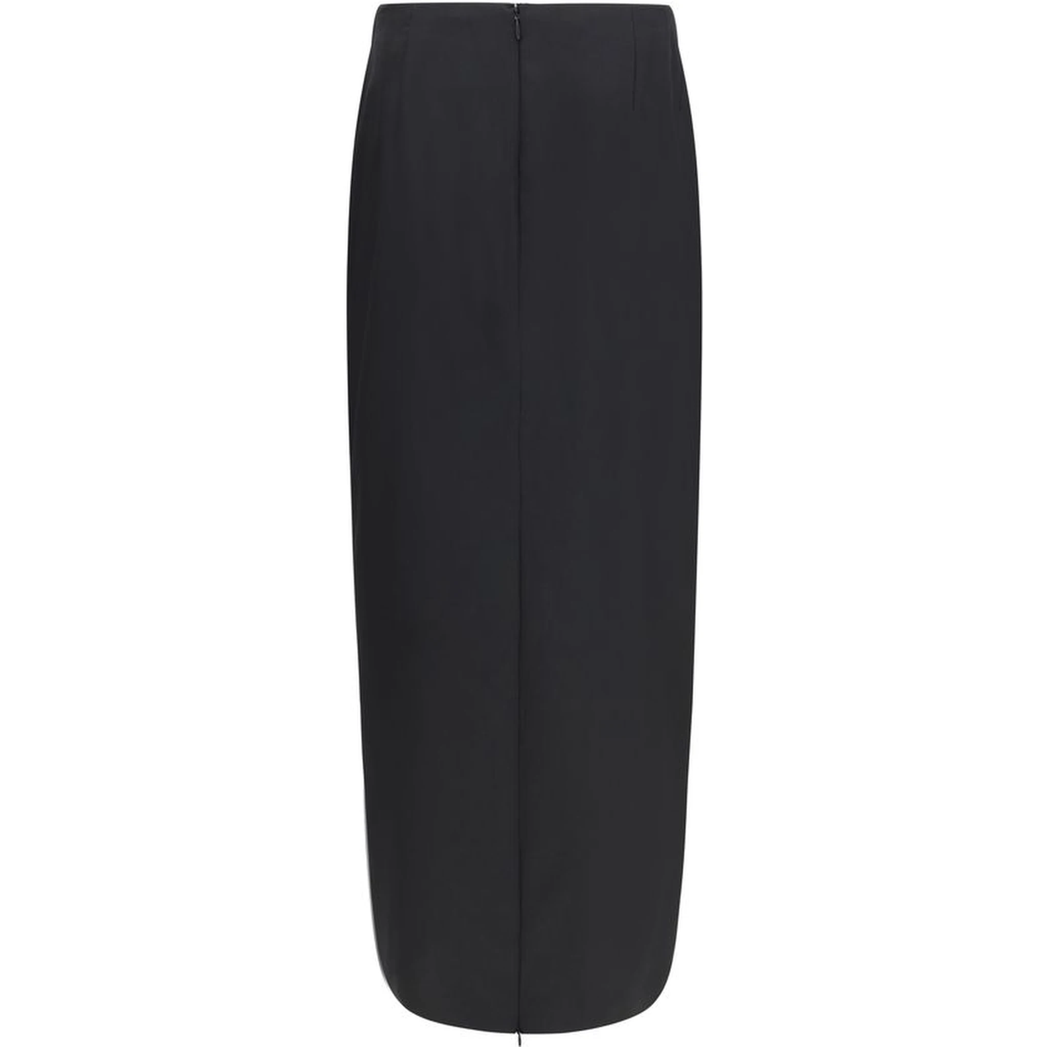 Black Wool Long Skirt