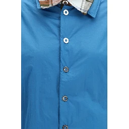 Blue Polyamide Dress Shirt