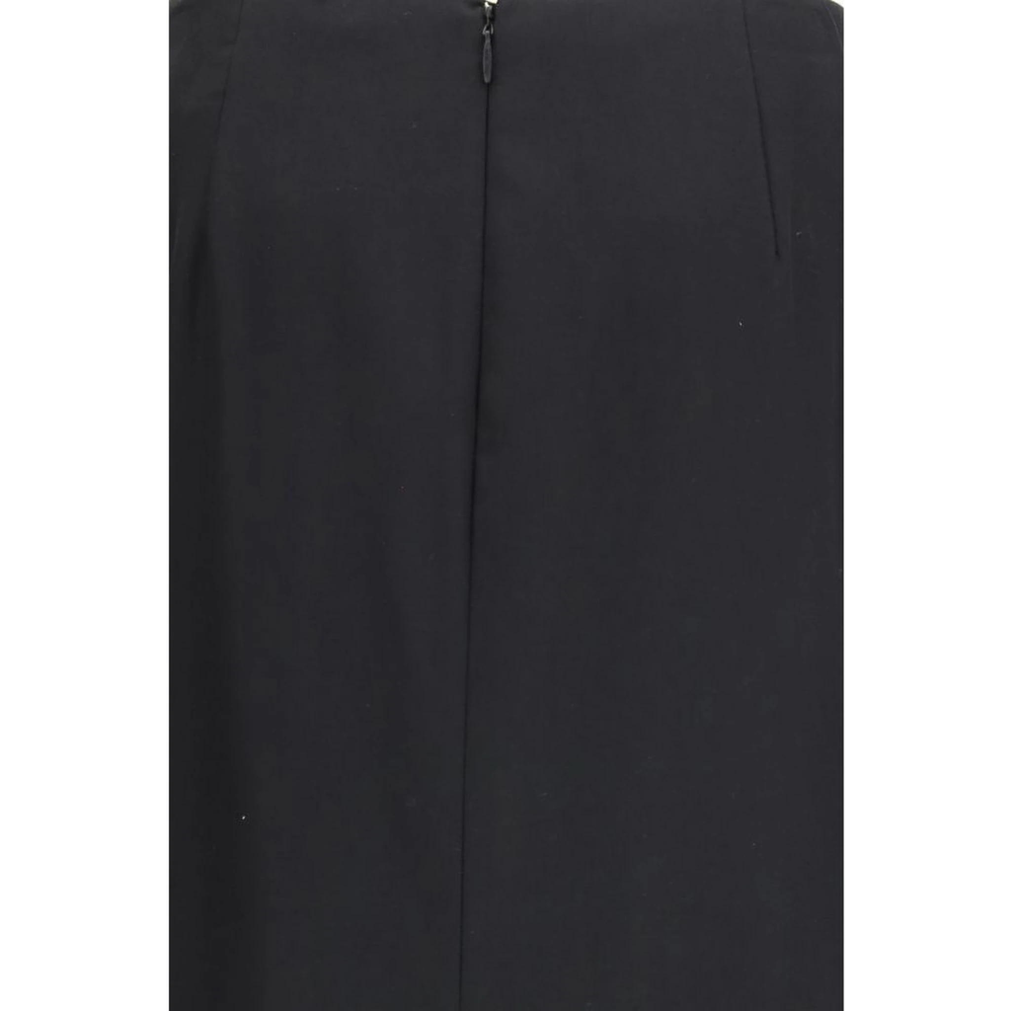 Black Wool Long Skirt