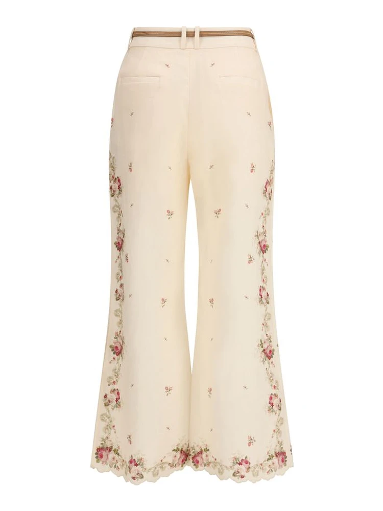 Beige Cotton Flared Pants alternative