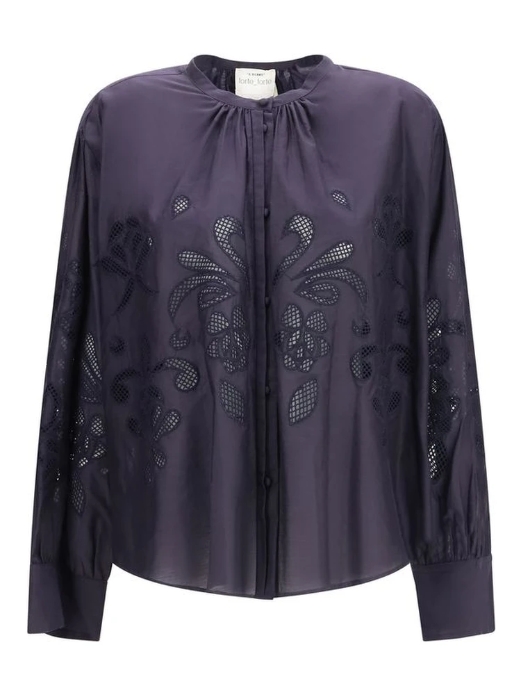 Blue Cotton Pattern Shirt