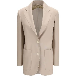 Beige Fleece Wool Blazer
