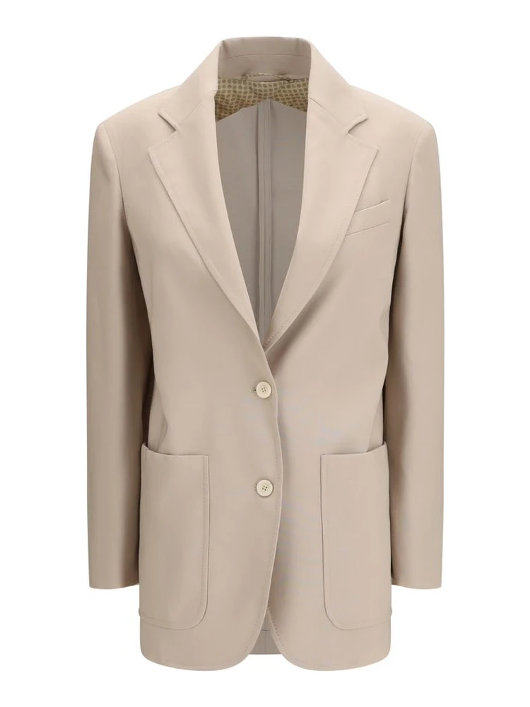 Beige Fleece Wool Blazer