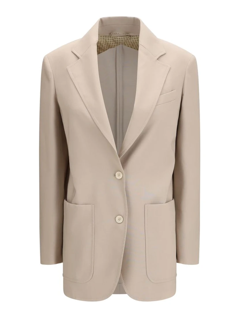 Beige Fleece Wool Blazer