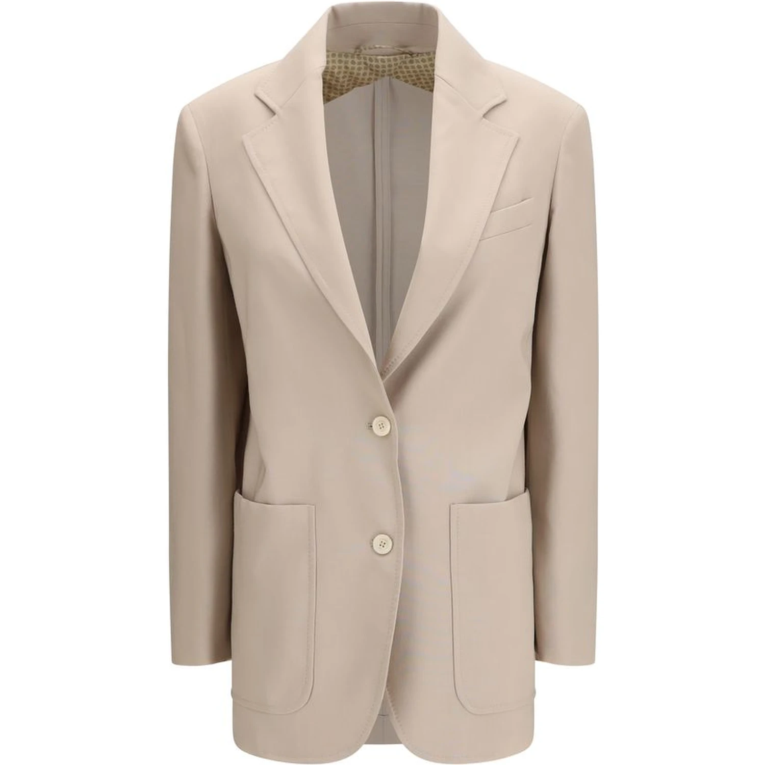 Beige Fleece Wool Blazer