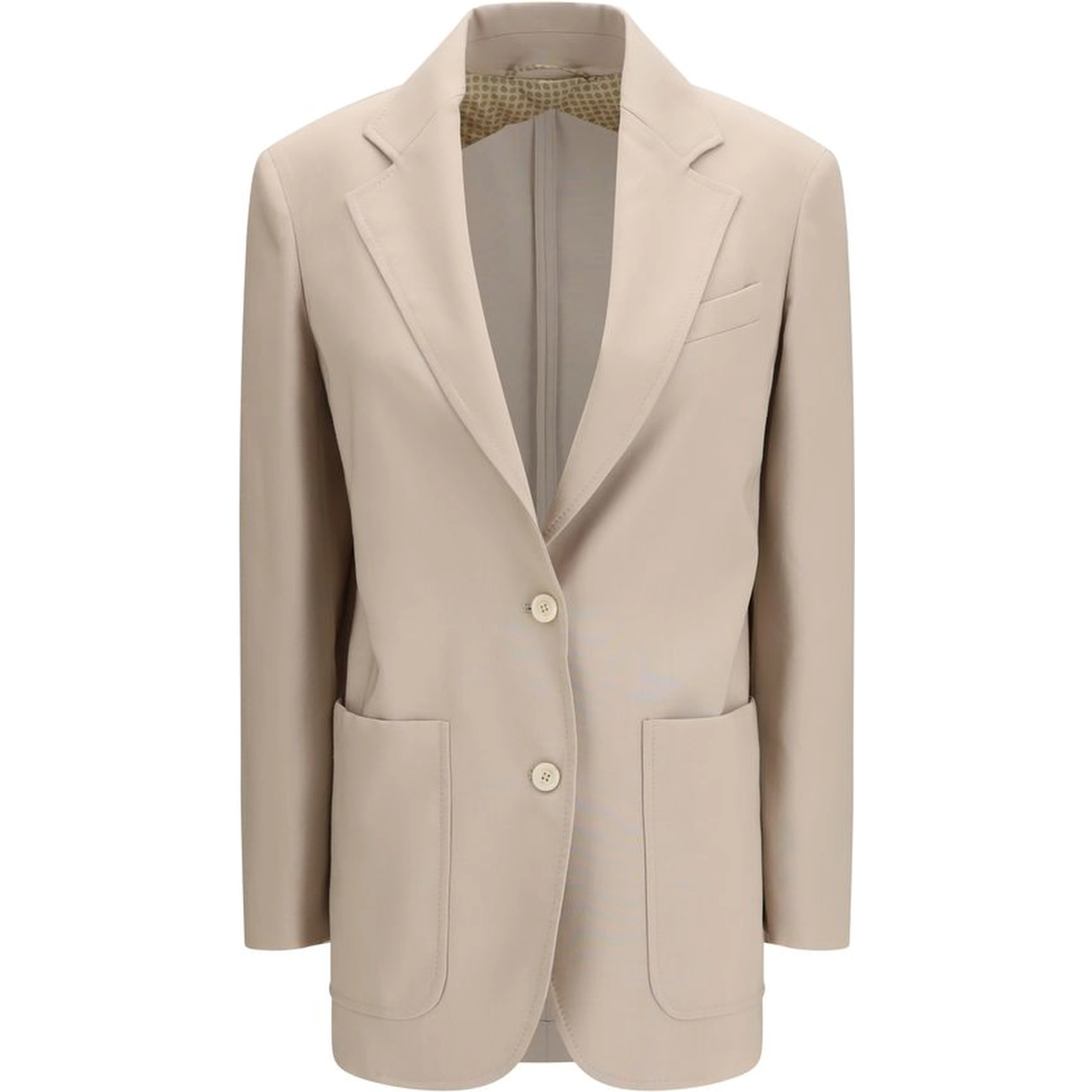 Beige Fleece Wool Blazer