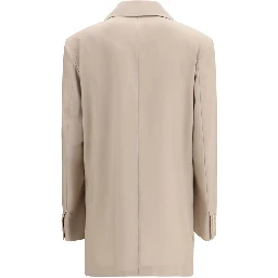 Beige Fleece Wool Blazer