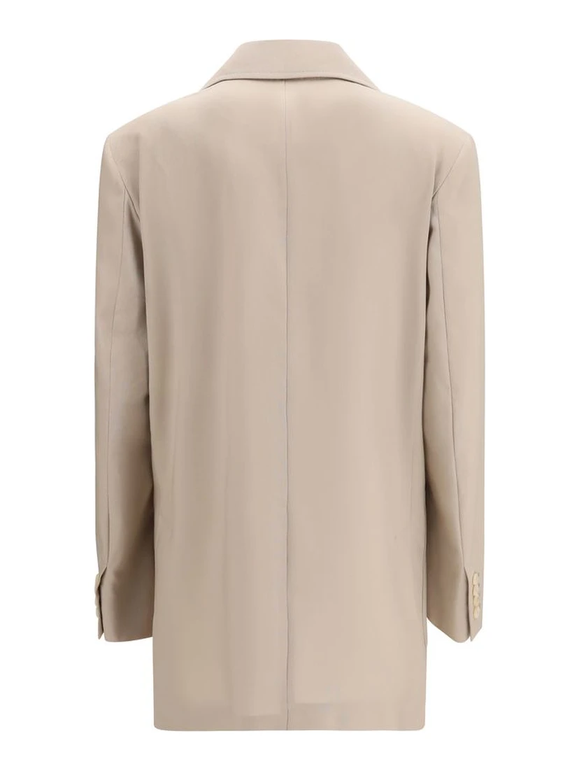 Beige Fleece Wool Blazer