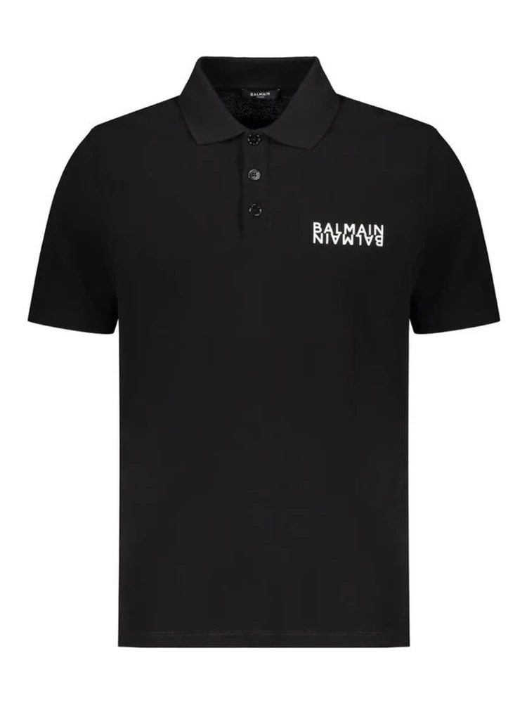 Black Cotton Polo Shirt
