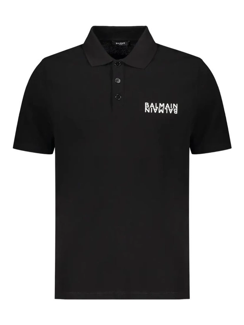 Black Cotton Polo Shirt