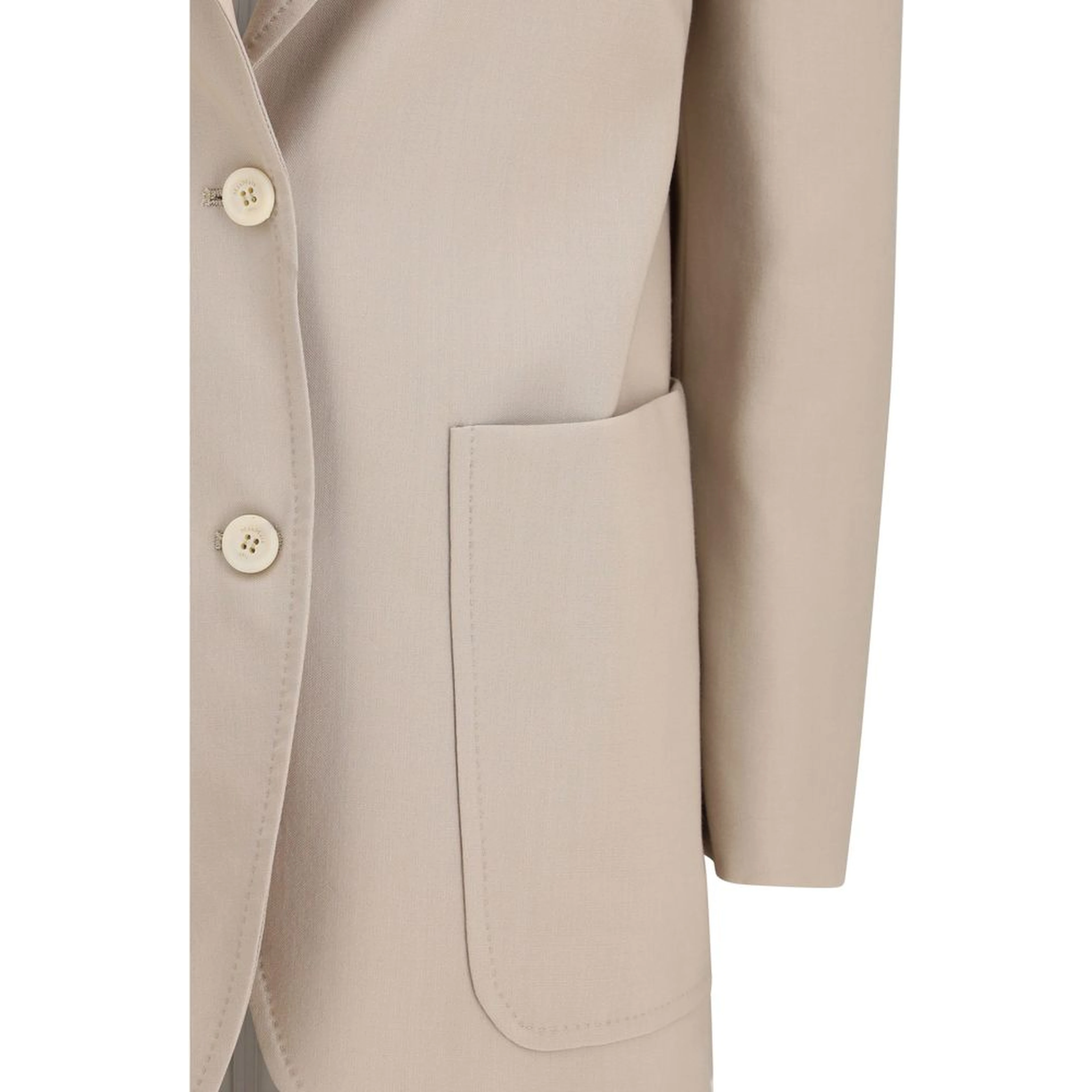 Beige Fleece Wool Blazer