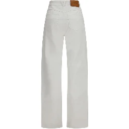 White Cotton Straight-Leg Jeans