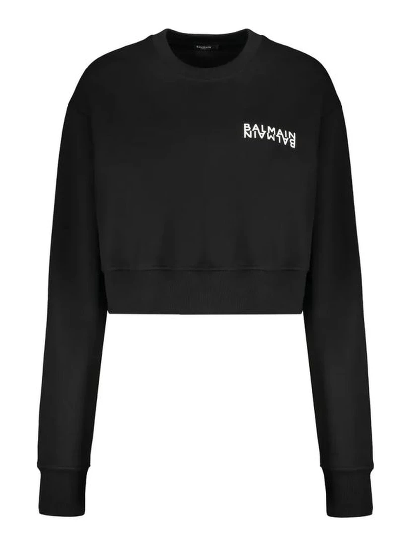 Black Cotton Sweatshirt