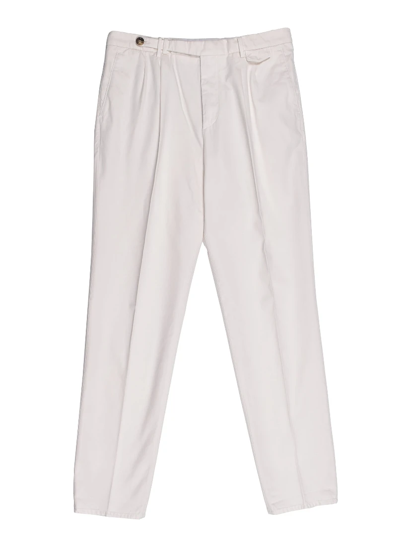White Cotton Casual Pants