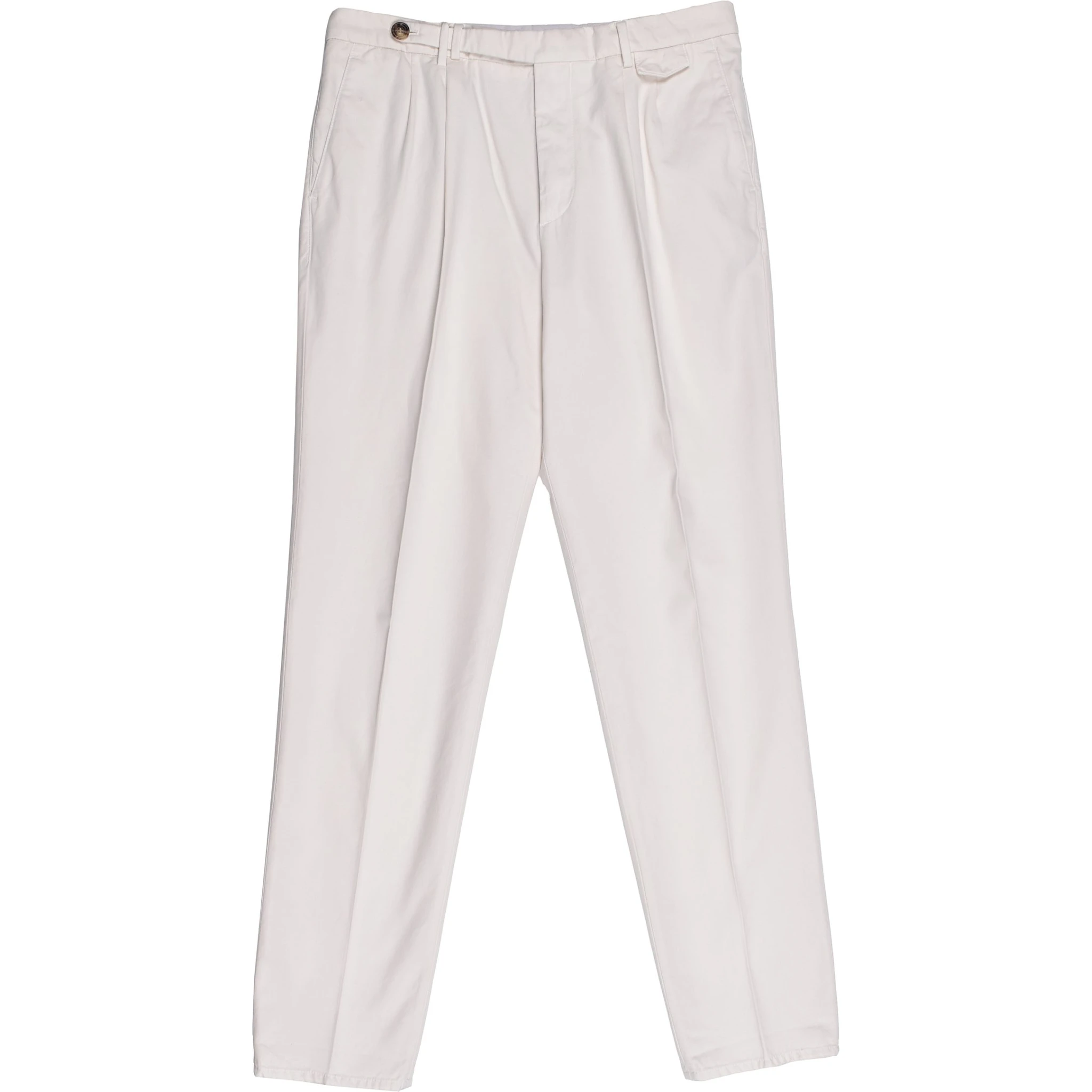 بنطلون قطني أبيض كاجوال