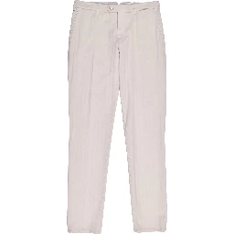 Beige Cotton Casual Pants