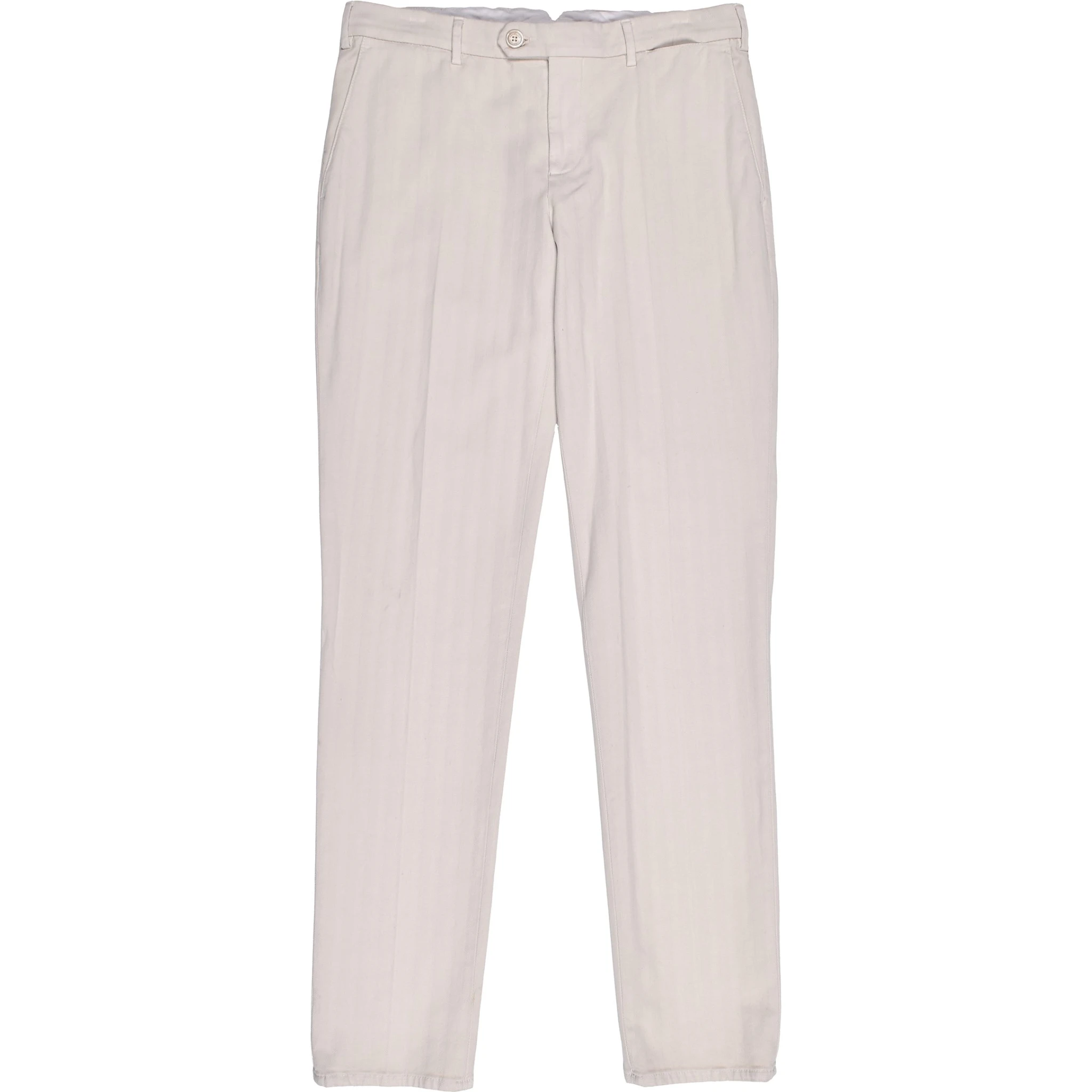 Beige Cotton Casual Pants