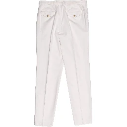 بنطلون قطني أبيض كاجوال