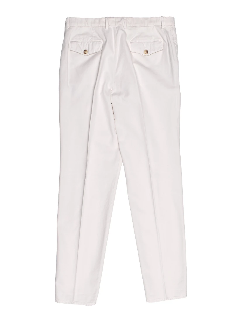 White Cotton Casual Pants