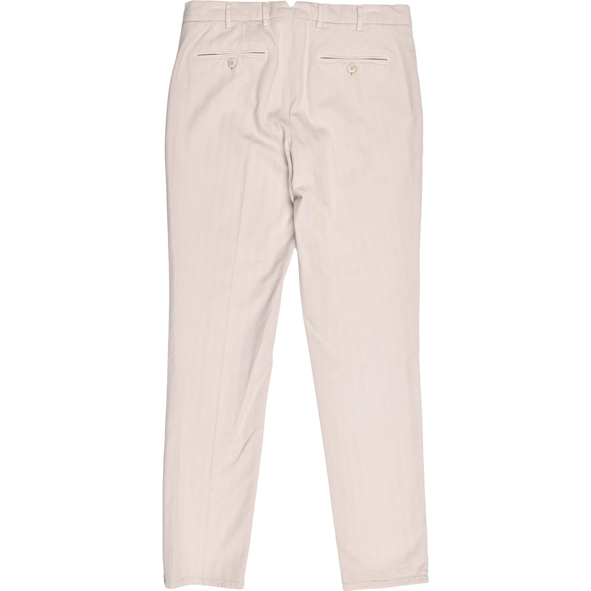Beige Cotton Casual Pants