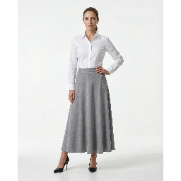 Gray Cotton Long Skirt