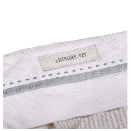 بنطلون قطني أبيض كاجوال