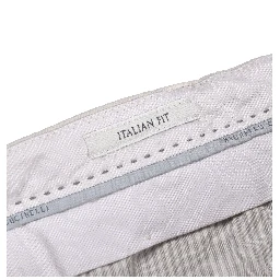 Beige Cotton Casual Pants