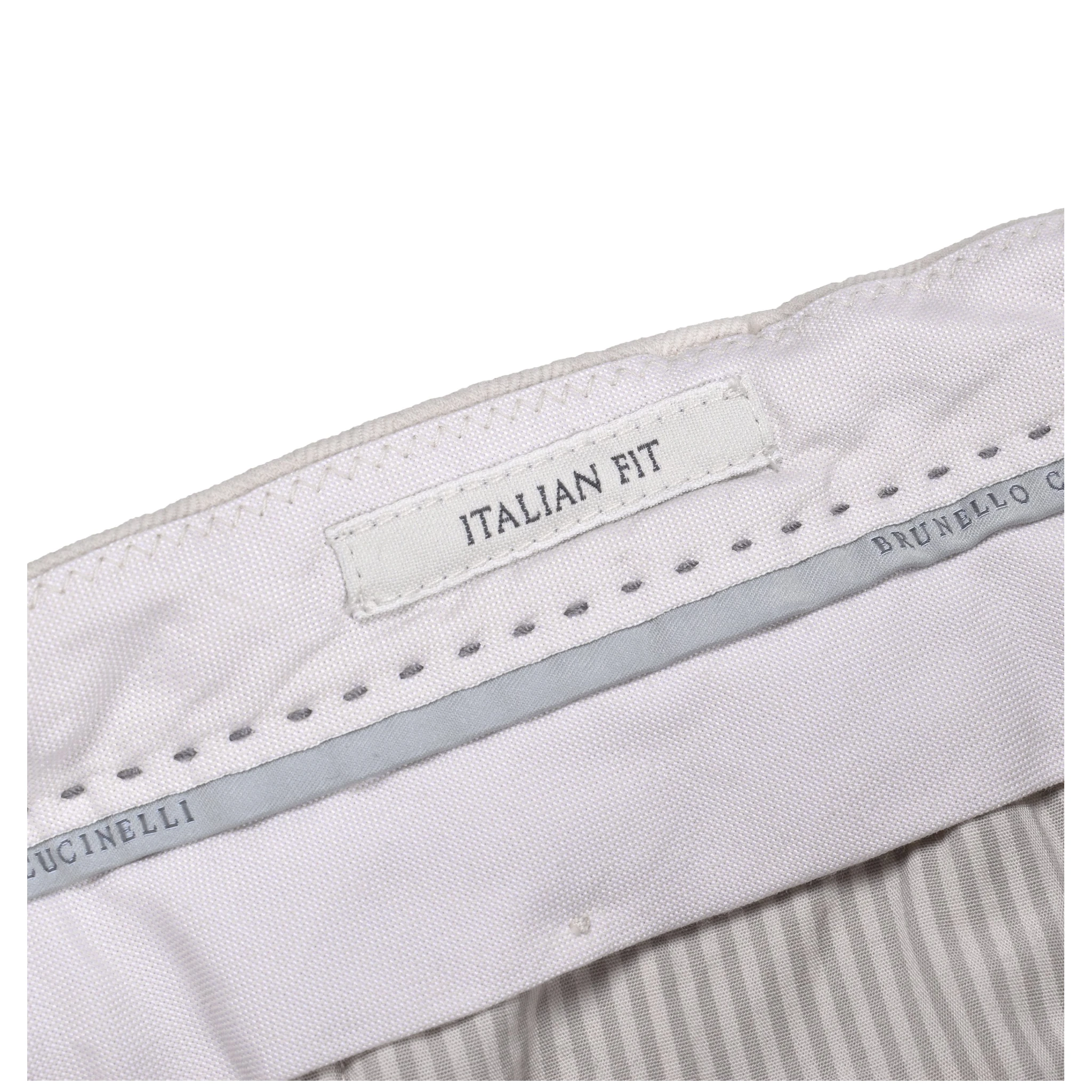 Beige Cotton Casual Pants