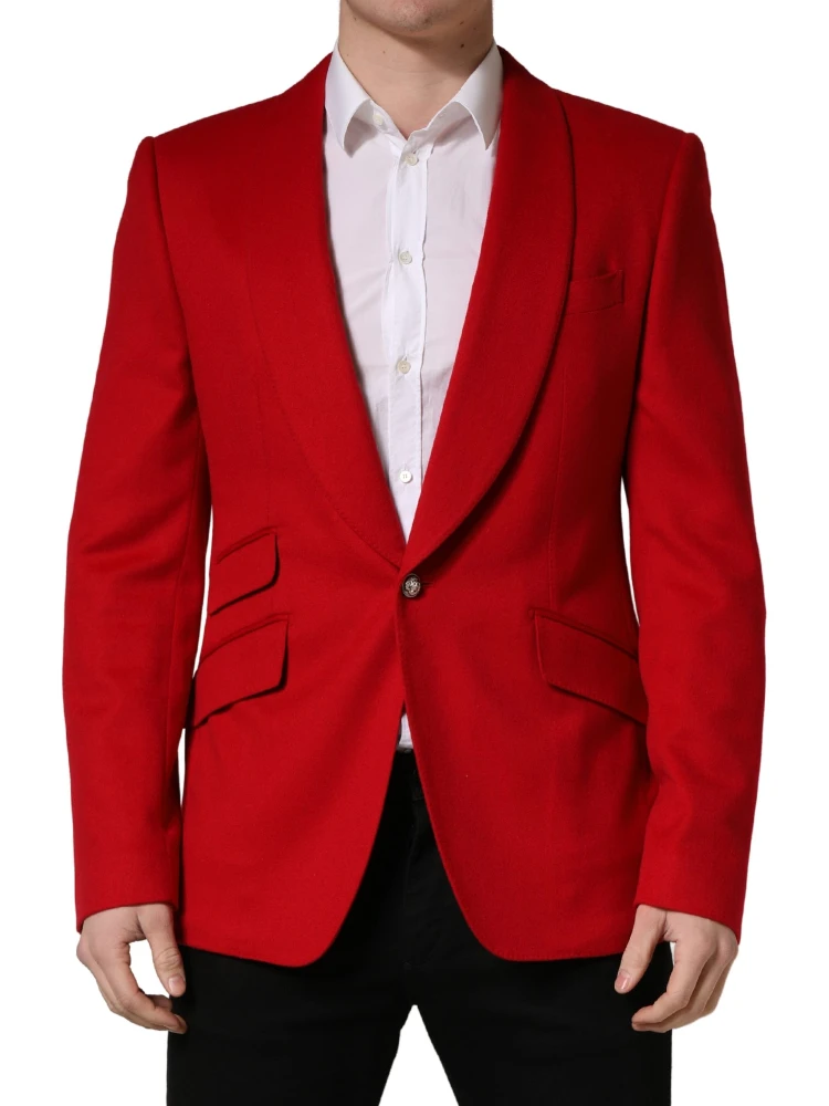 Red Cashmere Single Breasted Jacket Blazer alternative