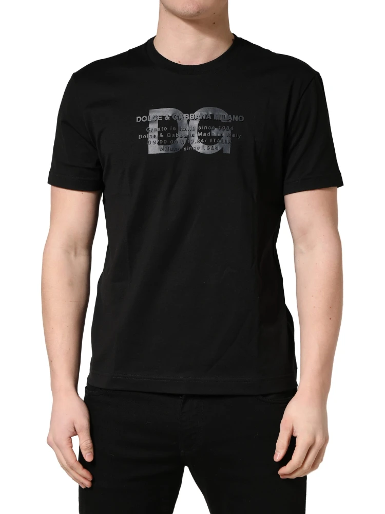 Black Logo DG Print Cotton Crew Neck T-shirt alternative