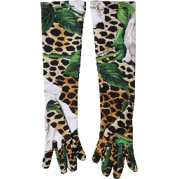 Multicolor Floral Leopard Elbow Length Women Gloves