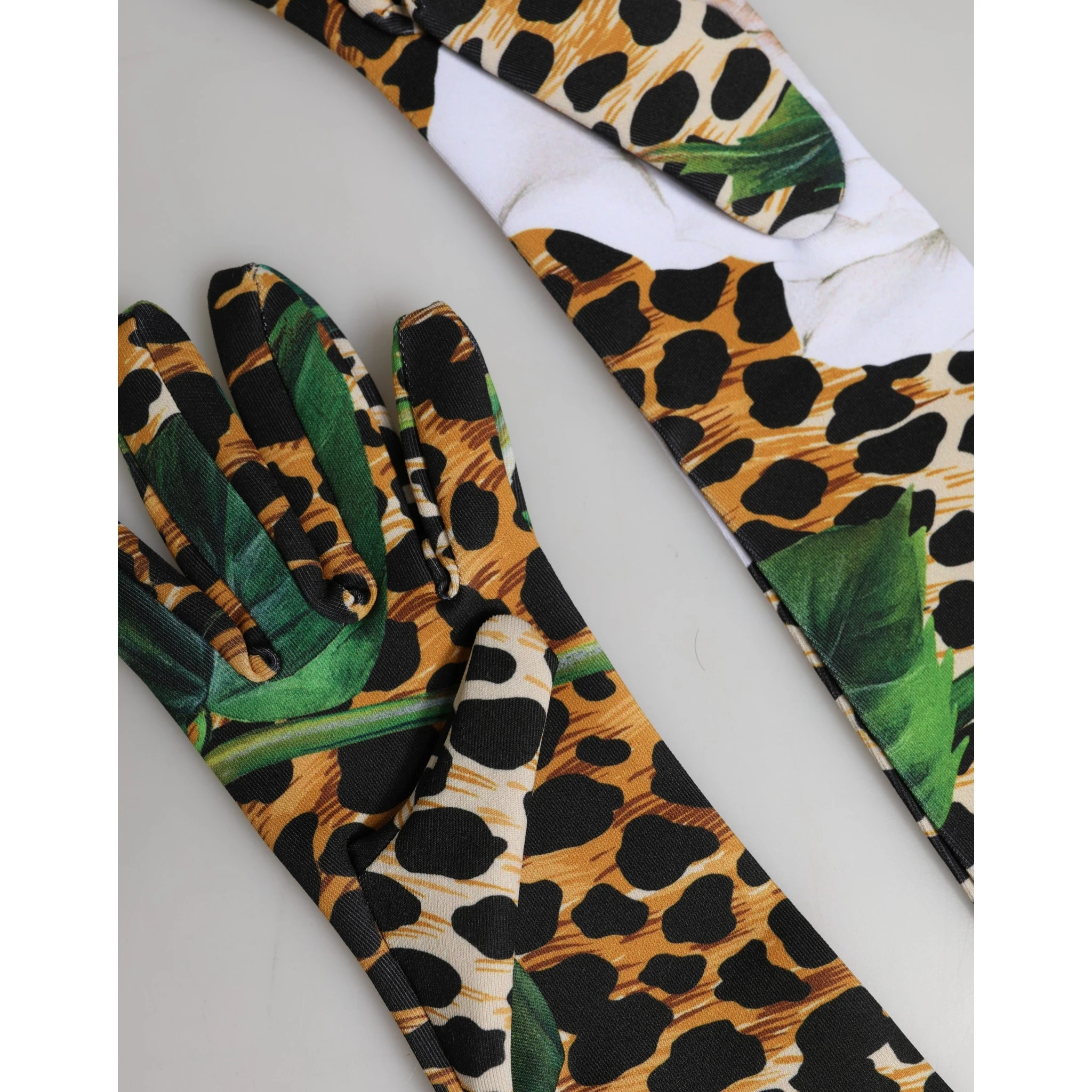 Multicolor Floral Leopard Elbow Length Women Gloves