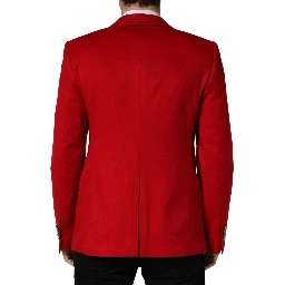 Red Cashmere Single Breasted Jacket Blazer