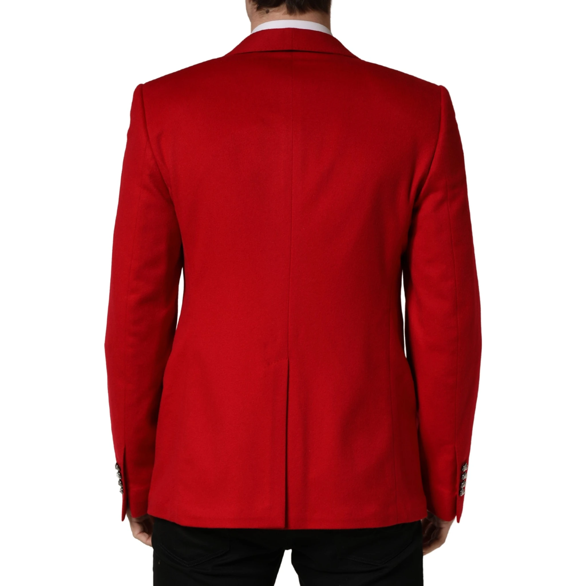 Red Cashmere Single Breasted Jacket Blazer