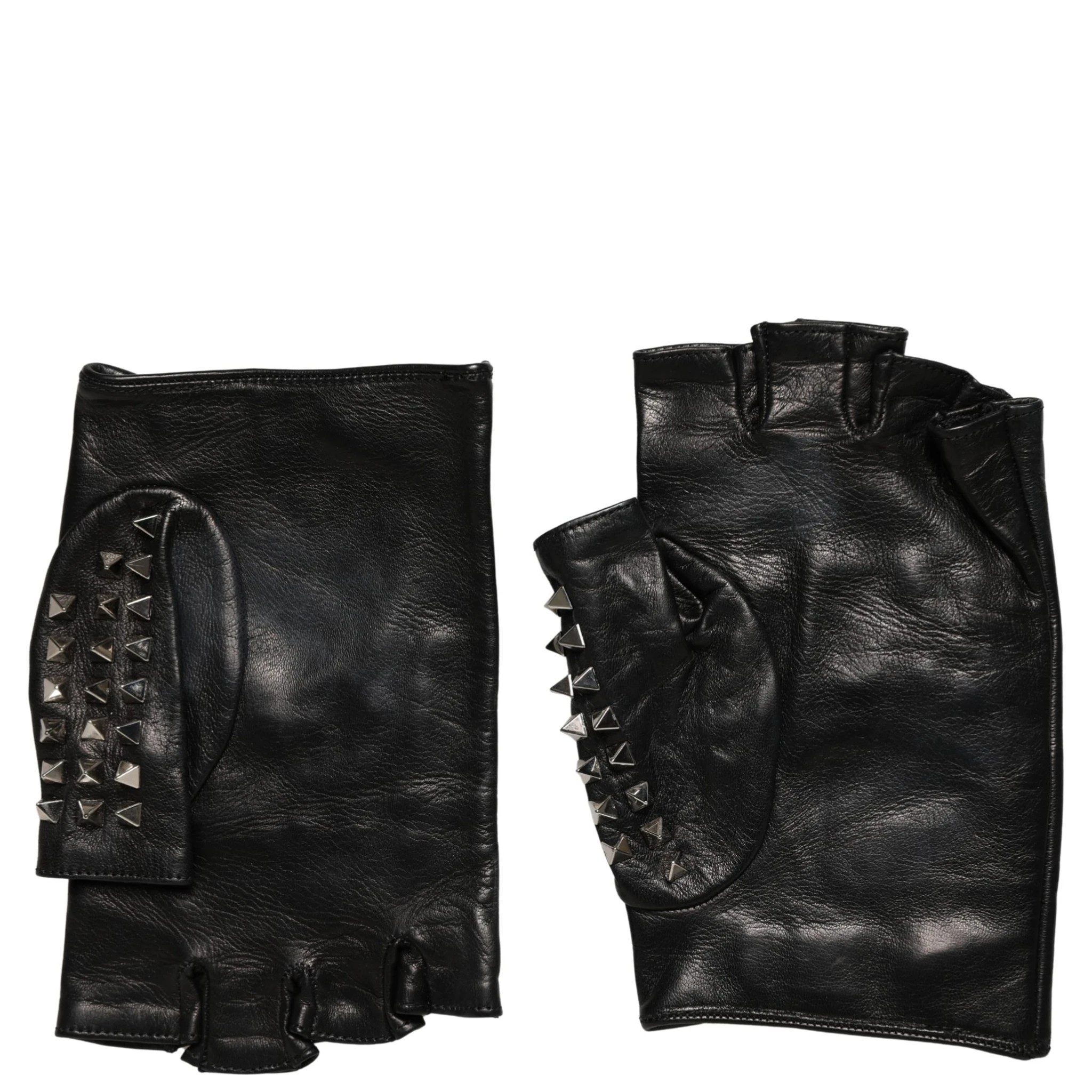 Black Embellished Wrist Length Mitten Women Gloves