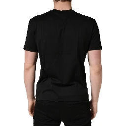 Black Logo DG Print Cotton Crew Neck T-shirt