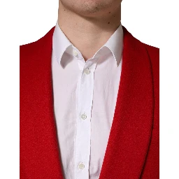 Red Cashmere Single Breasted Jacket Blazer